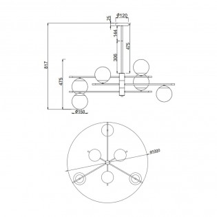 Lampe a suspension Nostalgia (6 Lumieres)