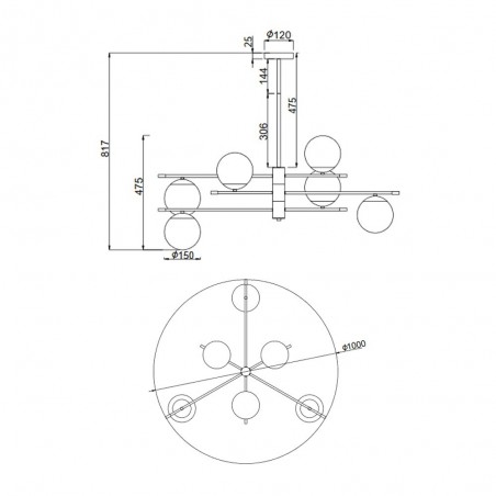 Lampe a suspension Nostalgia (6 Lumieres)