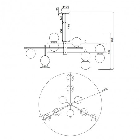 Lampe a suspension Nostalgia (9 Lumieres)