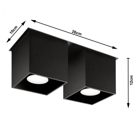 Plafón con dos puntos de luz Quad