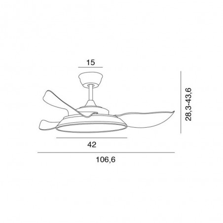 Ventilateur de plafond á LED Lince (55W)