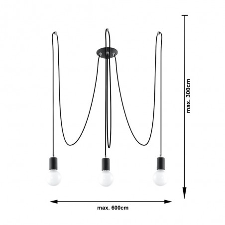 Lampe a suspension Edison (3 lumieres)
