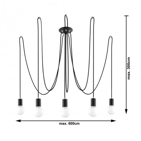 Lampe a suspension Edison (5 lumieres)