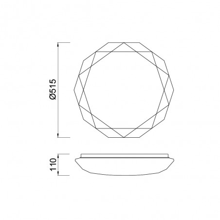 Plafón de techo LED Diamante (54W)