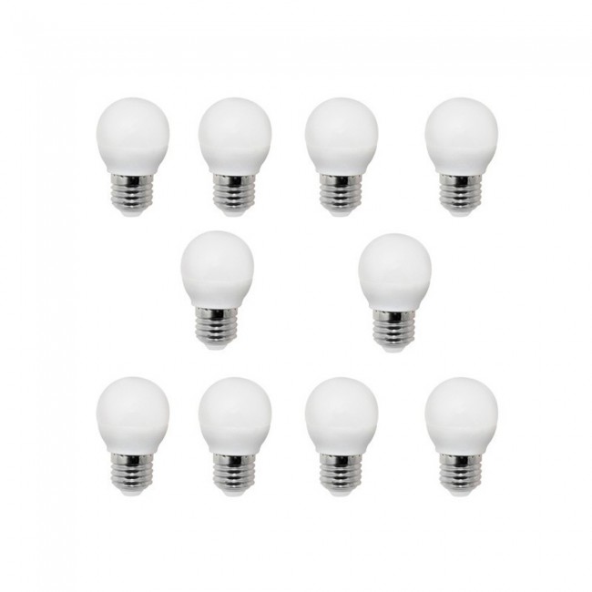 Pack 10 Bombillas LED EsfÃ©rica E27 (4W - 3000K)