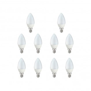 Pack 10 bombillas LED Vela E14 (4W - 3000K)