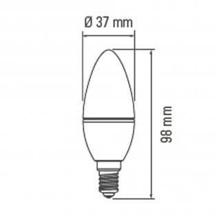 Bombilla LED Vela E14 (6W - 3000K)