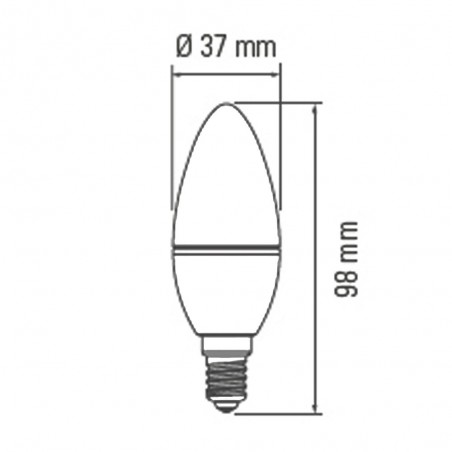 Bombilla LED Vela E14 (6W - 3000K)