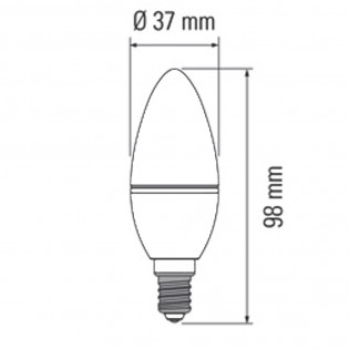 Bombilla LED Vela E14 (5.2W - 3000K)