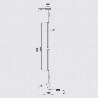 Lámpara de pie/colgante LED Vertical (36W)