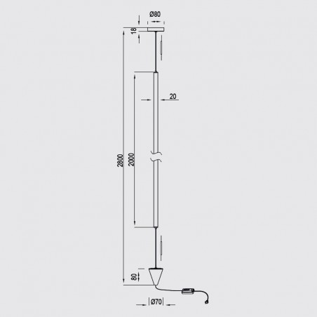 Lámpara de pie/colgante LED Vertical (36W)