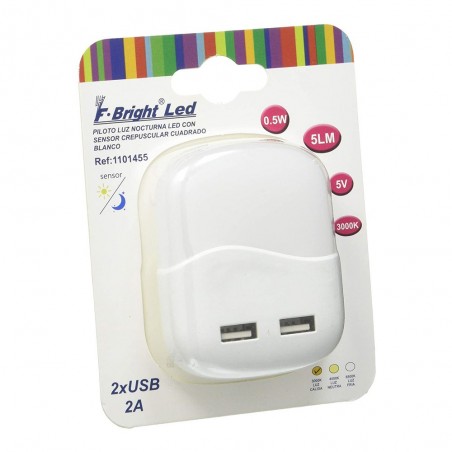 Veilleuse LED Crépuscule Carré (0,5W)