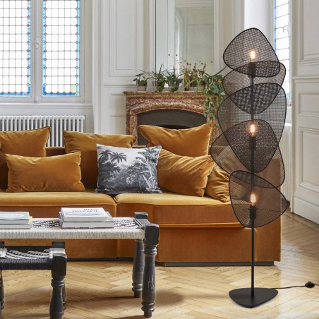 Lampadaire Screen Cannage Noir