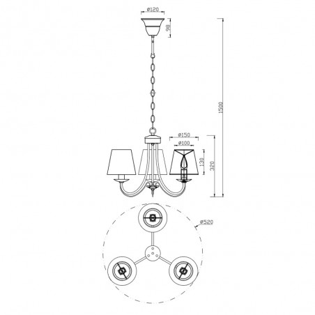 Lustre Cortez (3 lumieres)