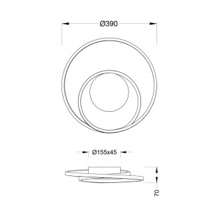 Plafonnier LED Zibal II (22W)