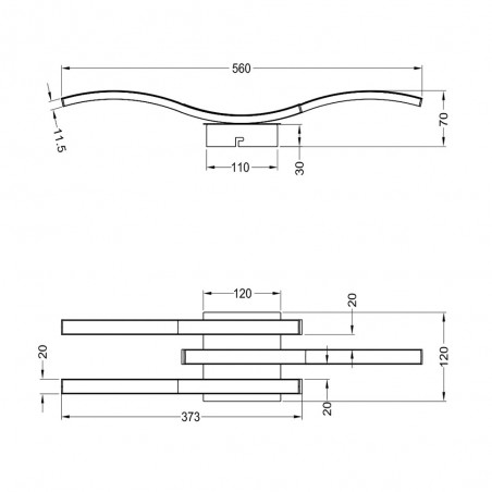 Plafonnier LED Route (15W)