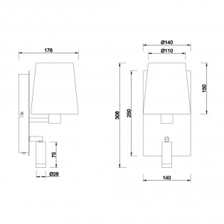 Applique avec lecteur LED Marriot (3,1W)