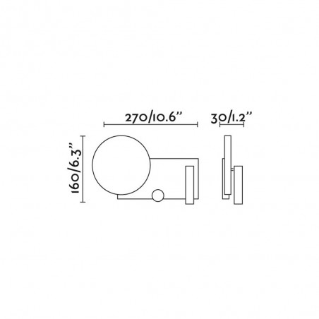 Applique LED avec lecteur Klee Gauche (10+3W)