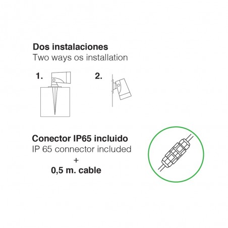 Spot Exterieur á LED avec prise Kat (12W)