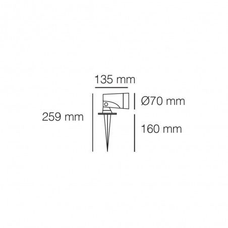 Spot Exterieur á LED avec prise Kat (12W)
