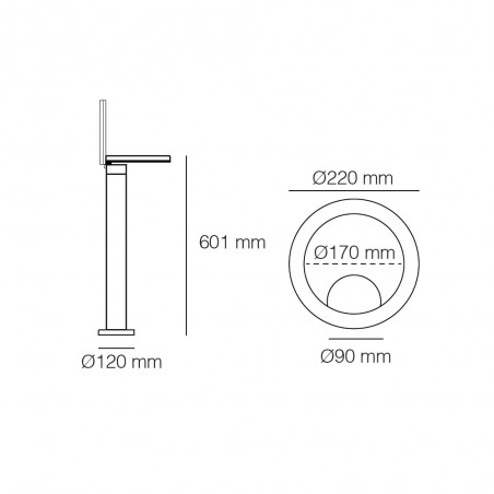 Baliseé á LED extérieur orientable Circle (8W)