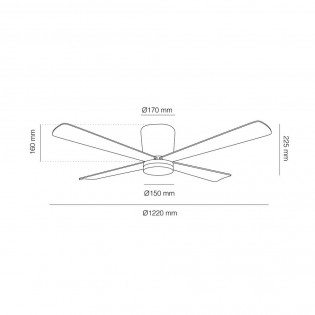 Ventilateur de plafond á LED Nagpur II (15W)