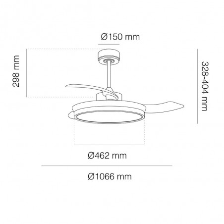Ventilateur avec pales pliables LED Brando (48W)