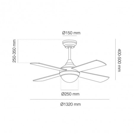 Ventilateur LED Classic II Blanco (12W)