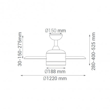 Ventilateur de plafond avec lumiere Scrim