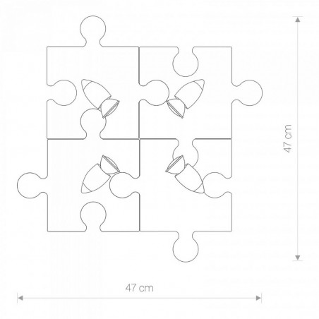 Aplique de pared Puzzle (4 uces)