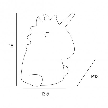 Lampe portable enfants LED RGB Licorne