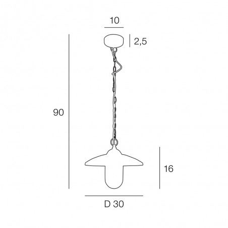 Lampe a suspension exterieur Calvi