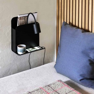 Applique porte-revues avec et USB étagère Roomi