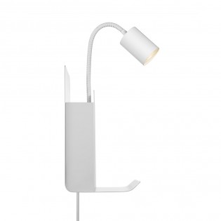 Applique porte-revues avec étagère et USB Roomi