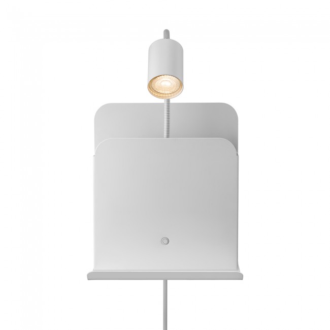 Applique porte-revues avec étagère et USB Roomi Applique porte-revues avec étagère et USB Roomi