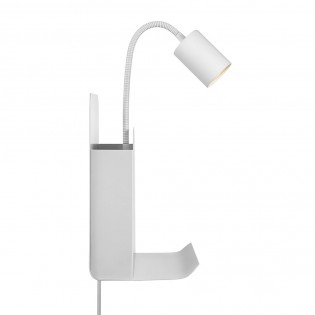 Applique porte-revues avec étagère et USB Roomi