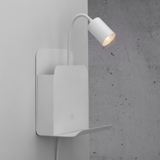 Applique porte-revues avec étagère et USB Roomi
