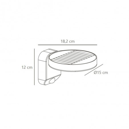 Applique exterieur LED solaire avec sensor Rica Round (5W)
