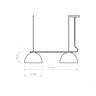 Regletté de plafond LED Absis Terracota (2x8W)