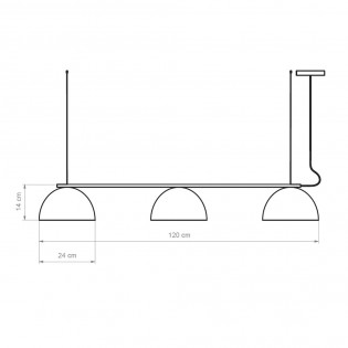 Regletté de plafond LED Absis Terracota (3x8W)