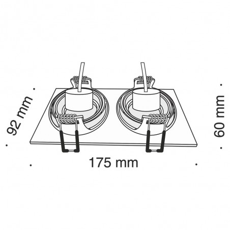 Downlight empotrable Atom (2 Luces)