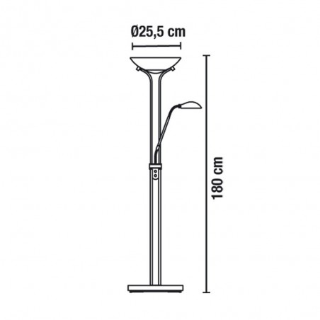 Lampadaire á LED Olimpia II Cuir (18W+5W)
