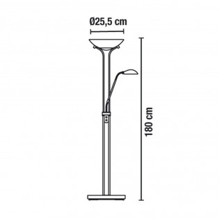 Lampadaire á LED Olimpia II Nickel (18W+5W)