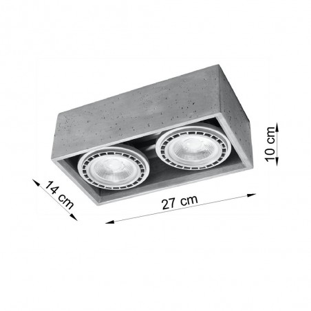 Plafonnier Quatro Ciment (2 lumieres)