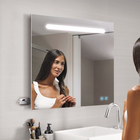 Miroir avec lumiere LED Lina USB (50x70 cm.)