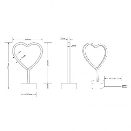 Lampe a poser LED Heart (1.80W)