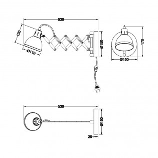 Applique murale extensible Scissor