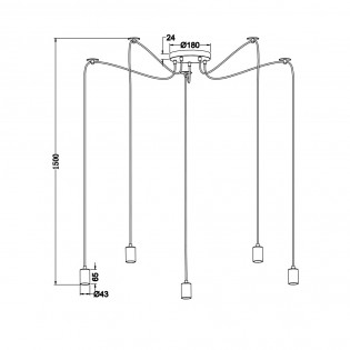 Lampe a suspension Cord (5 lumieres)