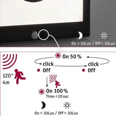 Aplique solar Led Taija con sensor de movimiento (1,2W)