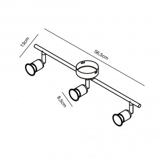 Regletté de plafond LED Avenue (3x3W)
